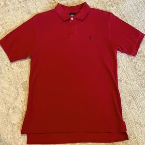 Polo by Ralph Lauren red pullover with navy emblem embroidered on chest